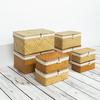 Wicker Basket with Lids Nautral Seagrass Storage Box Basket Woven Rectangular Bins Container Rattan Storage Organizer