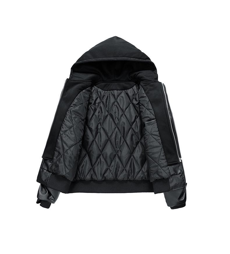 Versatile Men's Retro Two-Piece Look Hooded Jacket - Trendy Casual Autumn Winter Fashion Outerwear