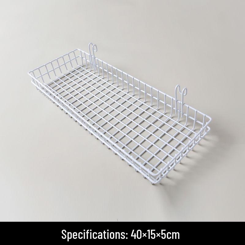 Wire Mesh Grid Hanging Storage Basket for Bathroom and Kitchen Organization