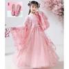 Hanfu Girls' Cherry Blossom Ruqun Dress - Long Sleeve Ancient Chinese Style for Spring & Autumn