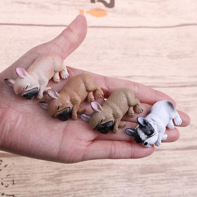 1PCS French Bulldog Sleepy Corgis Dog Toys Landscape Decor Animals Dolls Kids Gifts Action Figures PVC Model Toy