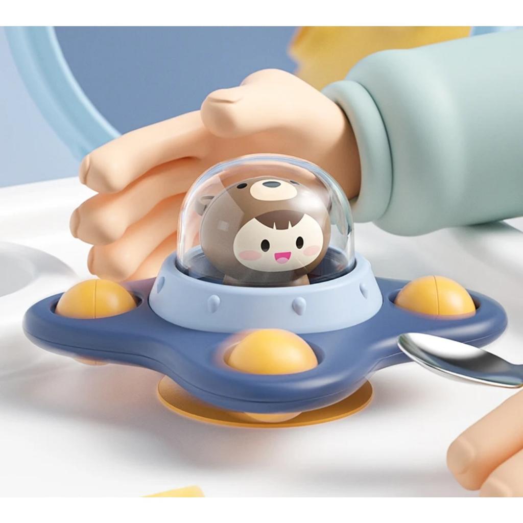 Baby Montessoris Spin Cup Top Bath Toys Bathing Sucker Spinner Suction Sensory Toy Rotating Rattles Early Educational Fidget Toy