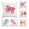 Goldfish And Jellyfish Patterns Digital Printing Short Plush Pillow Covers For Car Sofa Office Cushion Cover Home Goods