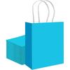 Qiqee 24PCS Medium Gift Bag with Handles Bulk 11"x5"x8" Gift Bags Lake Blue Bags Multiple Uses (Medium Size)