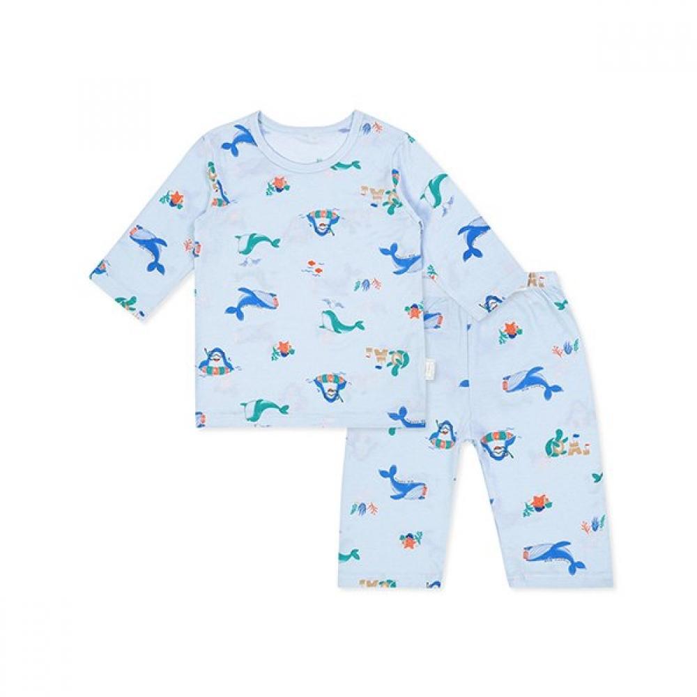 Organicmom Summer Rio Cell Short Sleeve Kids Underwear Mlsp7k07 Blue/110