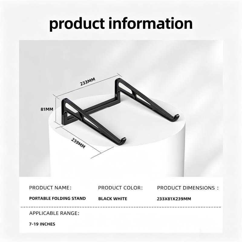 Laptop Stand Folding Adjustable Ergonomic Notebook Holder Universal for 10-17 Inch Laptop Tablet Home Office Desk Use