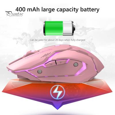 Puntos Rechargeable T1 Ergonomic 2.4G   Silent Backlit USB Optical Wireless Gaming Mouse