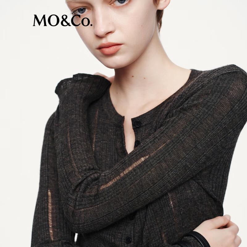 MO&Co. Damenpullover aus Wollmischung mit Rundhalsausschnitt