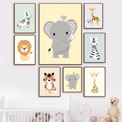 Animal Decoration Sheets Picture Wall Art Poster Children's Canvases Room Paintings For Nursery Decorative Prints Wall Posters No Frame
