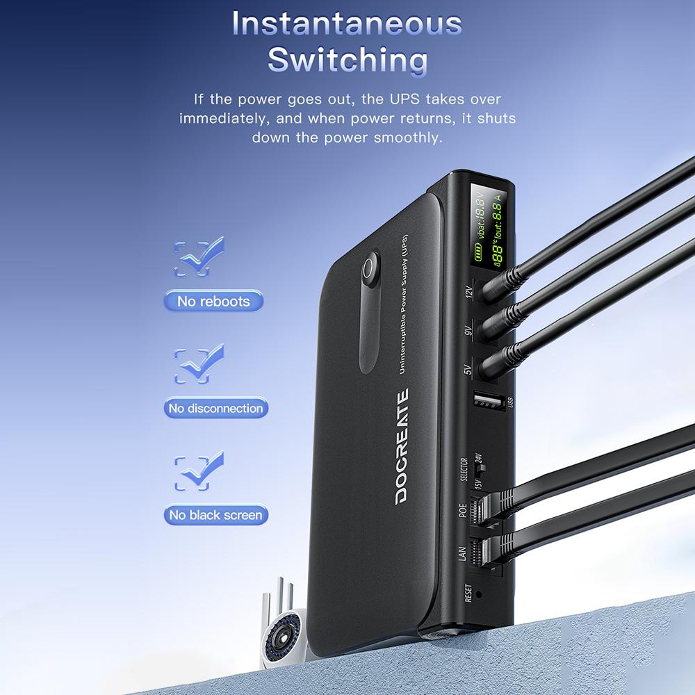 No Battery AC85-265V DC1036L Router 5V9V12V Optical Cat Monitor Backup Uninterruptible DC Power Supply Charger Cell Phone UPS