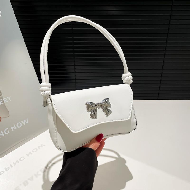 Solid color summer new simple fashion bow casual commuting armpit shoulder messenger bag bag women