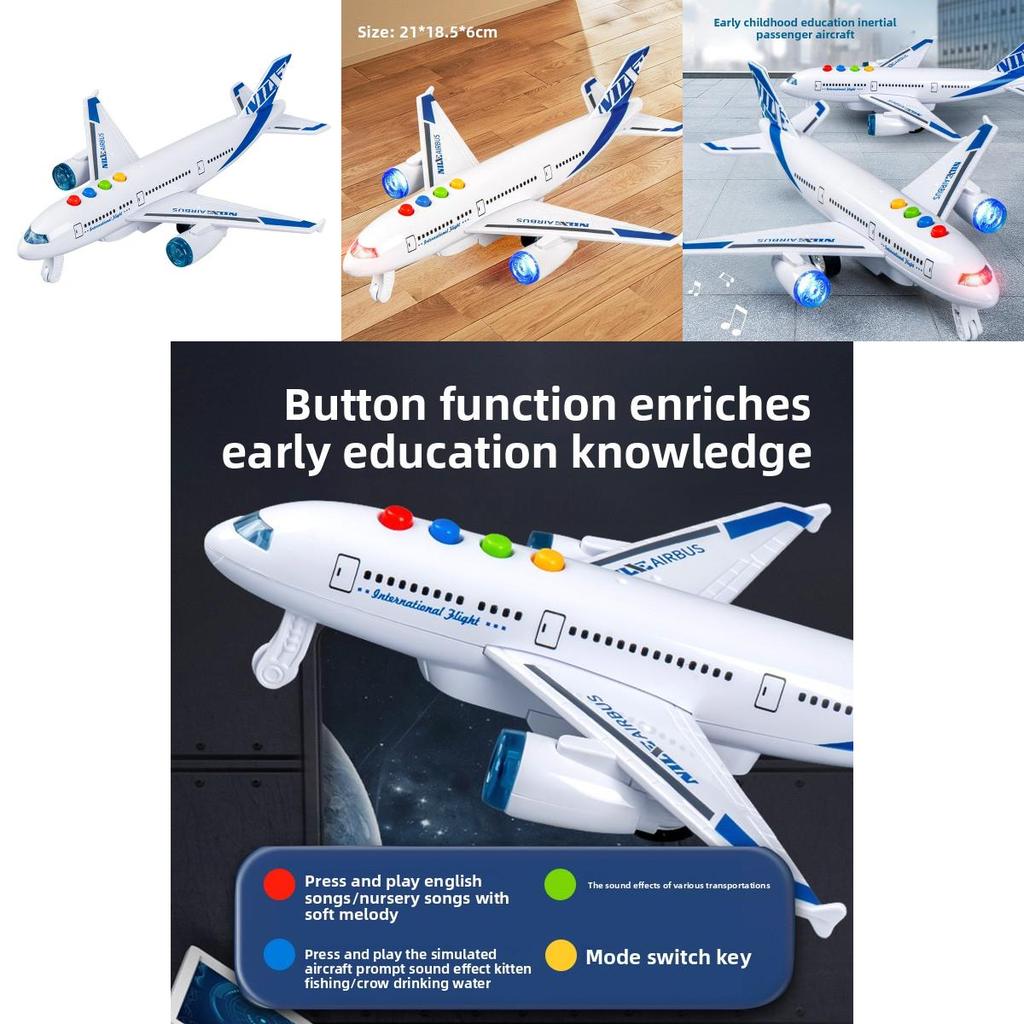 Childrens Inertia Light Sound Airplane Toy With Storytelling And Sensory Development For Boys