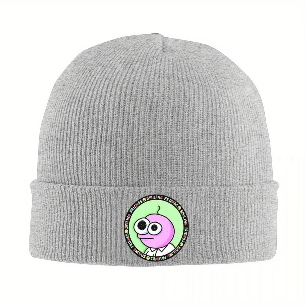 New Pim Smiling Friends Knitted Hat Womens Unisexs Skullies Beanies Winter Hats Acrylic Warm Caps