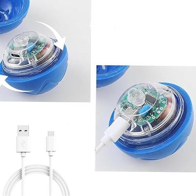 Balle Intelligente pour Chien Rechargeable par USB Résistante aux Morsures Résistante à la Mastication Balle Automatique Roulante Conception Rebonds Sauts Gravitationnels