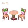 3Pcs/Set Cute Table Chair Micro Landscape Ornament Fairy Garden Miniature Decor Gardening Supplies