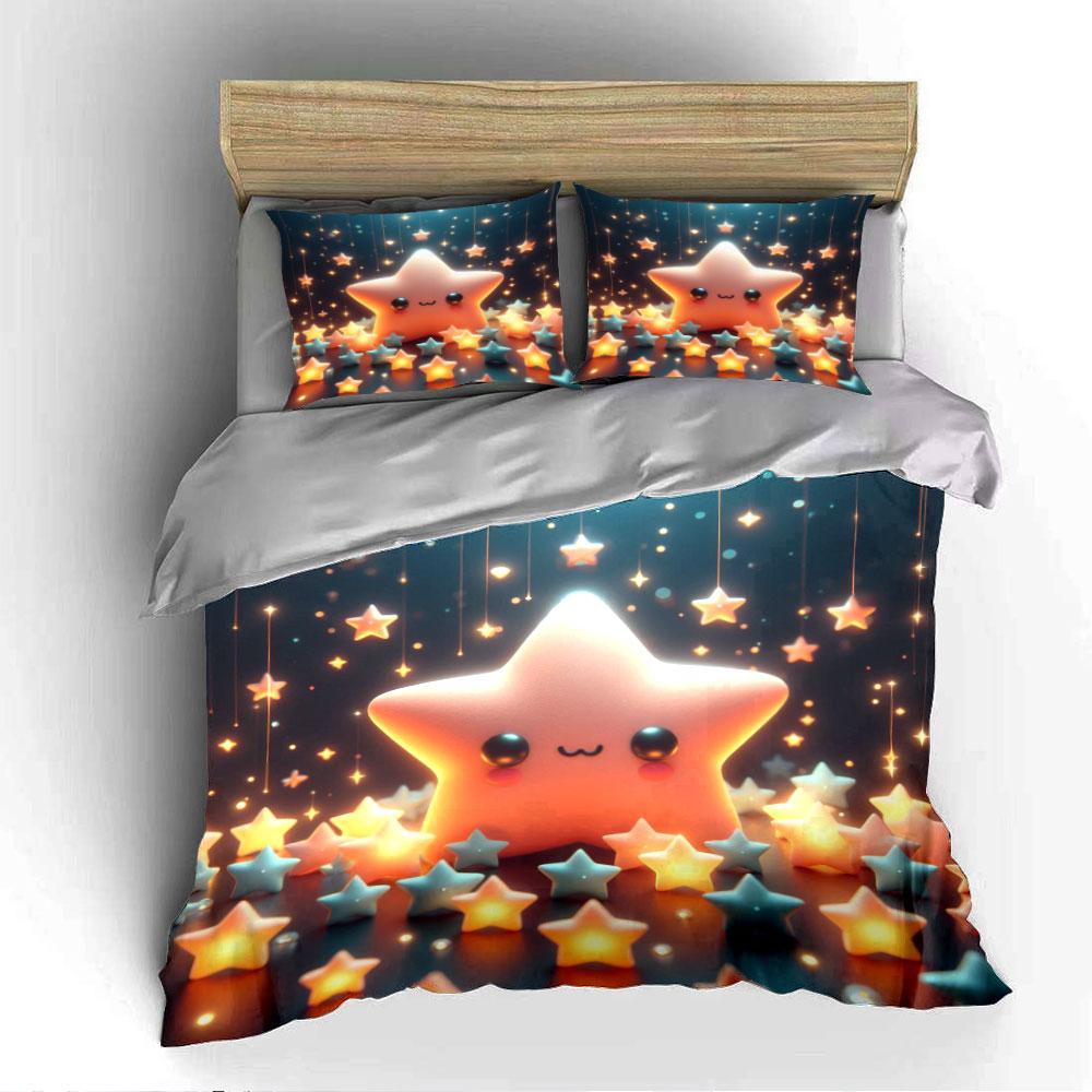 "Glowing Star Pattern Bedding Set" Bedding Duvet Cover Set Duvet Cover Pillowcases (1 * Duvet Cover 2 * Pillowcases, Without Duvet Insert)