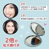 [Golden Crab and Long-tailed Tit] Compact Hand Mirror, Portable, Folding Mirror, Cute Character Mirror with Long-tailed Tit and Bird Design (Round / 3
