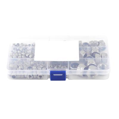 165 stuks Roestvrij Staal SS304 Borgmoer met Nylon Inzet Assortimentskit M3 M4 M5 M6 M8 M10 M12