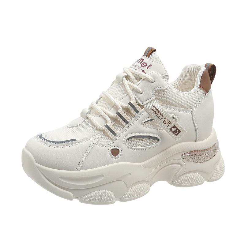 Inner height increase dad shoes women's 2025 new versatile small man thick sole comfortable breathable casual sports little white shoes