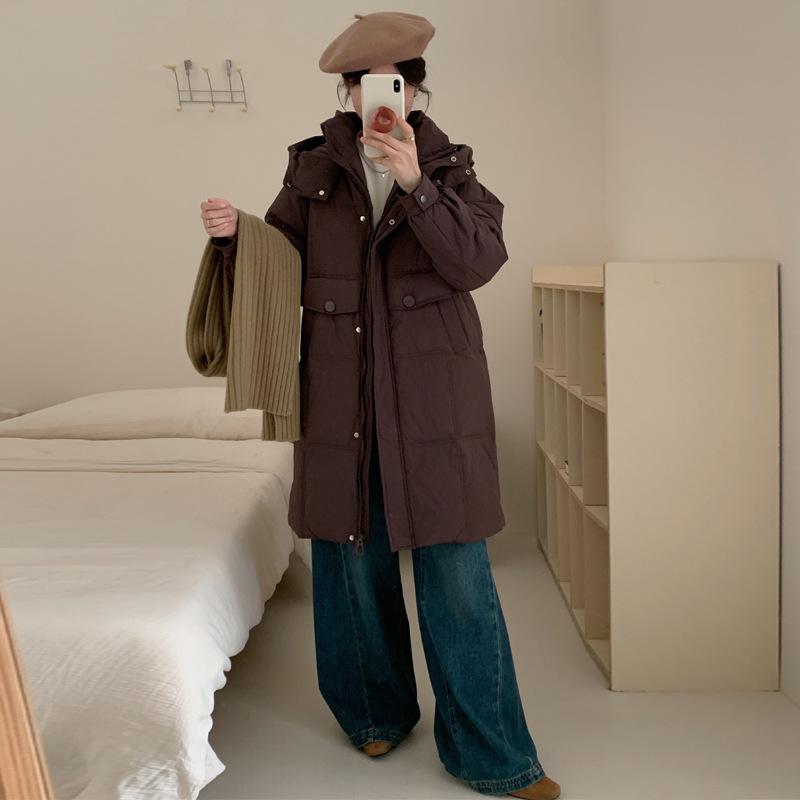 Korean version of the hooded large size women thickened warm anti cold winter coat - lightweight and comfortable long-sleeved cotton coat jacket
