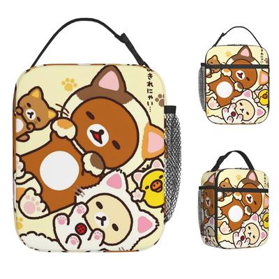 Rilakkuma Korilakkumas Lunch Bag For Adult Print Lunch BoxOutdoor Picnic Cooler Bag Convenient Waterproof Thermal Tote Handbags
