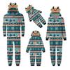 Vánoční kombinéza s kapucí Pyžamo Elk Loungewear oblečení, rodinné vánoční sady