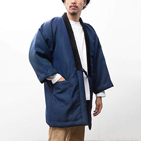 Watanosato Cotton Hanten Jacket with a Tortoiseshell Symbolizing Large Gray Men's Pattern, Longevity, (LL) Size,