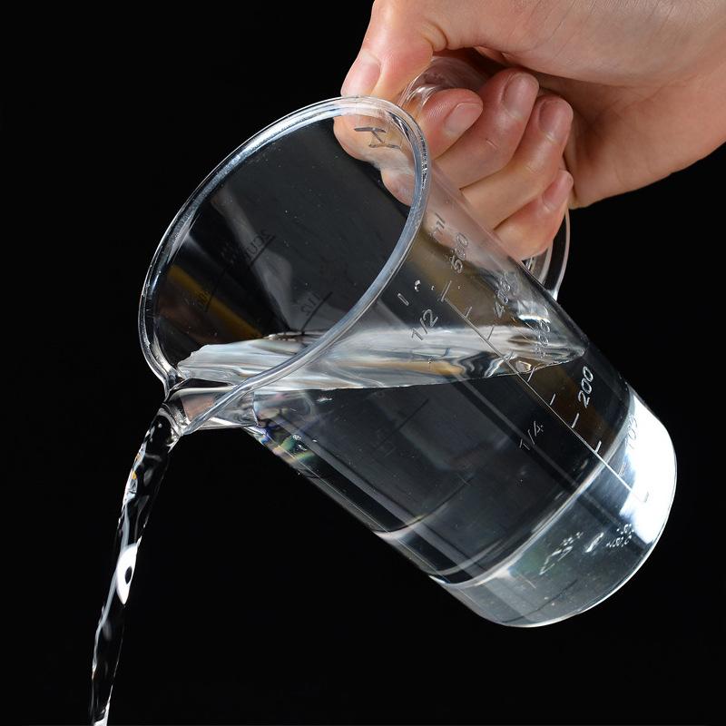 Acrylic Black Line Large Capacity Transparent Measuring Cup with Handle for Tea, Baking, and Catering