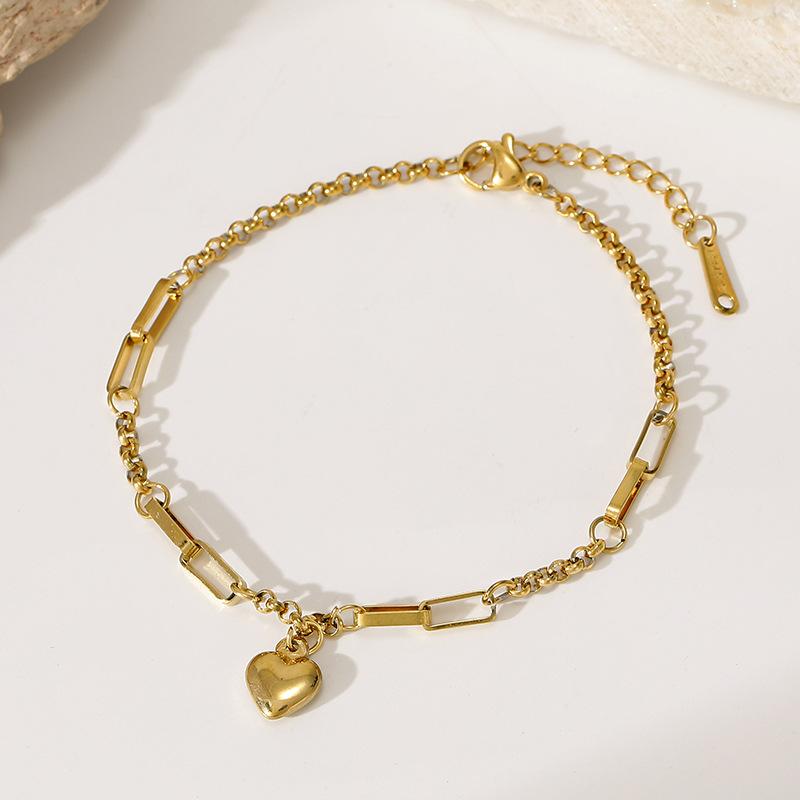 Trendy 18K Gold Plated Zircon Bowknot Bracelet Stainless Steel Various Geometric Adjustable Chain Bracelet Anti Tarnish Jewelry