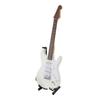24cm White Micro Electric Guitar Model Wooden Guitar Decor with Bracket and Storage Box Home Decor
