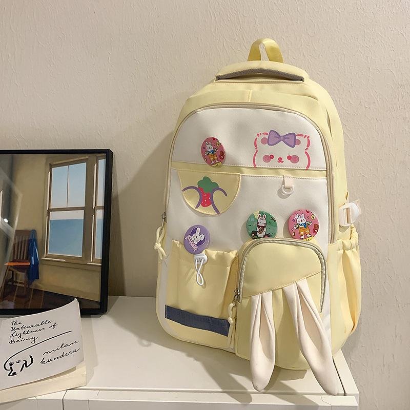 

Dopamine Contrast Color Sweet Girl Backpack Large Transparent Pain Bag Junior High School Students Schoolbags Leisure Backpacks. .