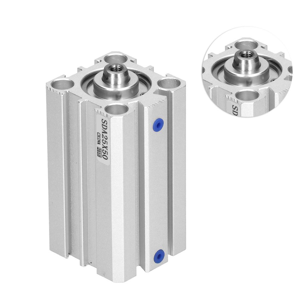 Air Cylinder Aluminum Thin Double Acting Pneumatic Components Accessories Bore 25mmSDA25x50