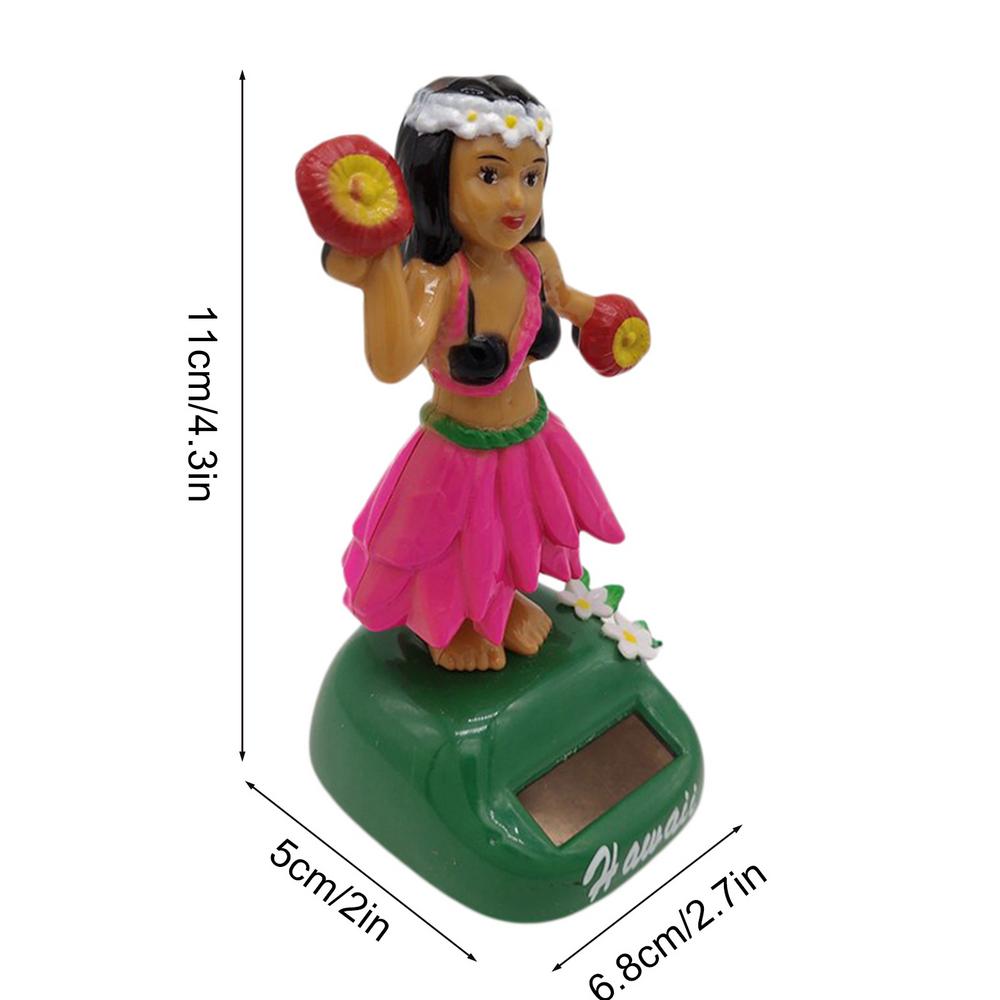 Solarenergie Hawaii Mädchen Tanzende Puppe kreativ Hawaiianischer Wackelkopf Tänzer Wackelkopf Hawaii Auto Ornament Geschenk