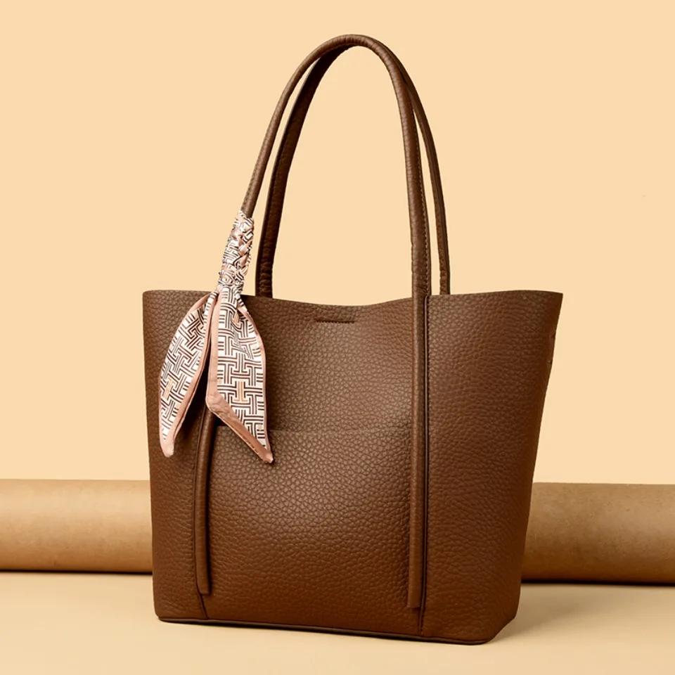 Borsa a Tote in Vera Pelle Morbida da Donna Borsa Grande Capacità Borse da Trasporto Borsa a Mano di Design Borsa a Spalla Vintage Borse da Pendolarismo di Marca