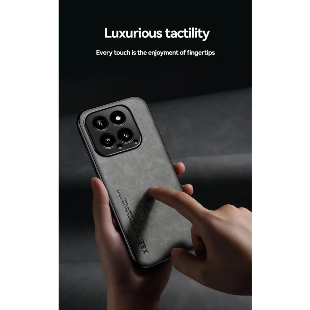 Luxury Shockproof Case for Xiaomi 14 Ultra Protective Cover Magnetic Car Holder Protection Phone Textured Business Full Protection