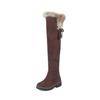Academy Style Autumn and Winter Simple Large Size Suede Over the Knee Student Women's Boots