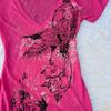 European New Women's Slim T-shirt Printed V-neck Top Tube Top Sexy Hot Girl Fashion Retro Style Women's Clothing Y2K Style