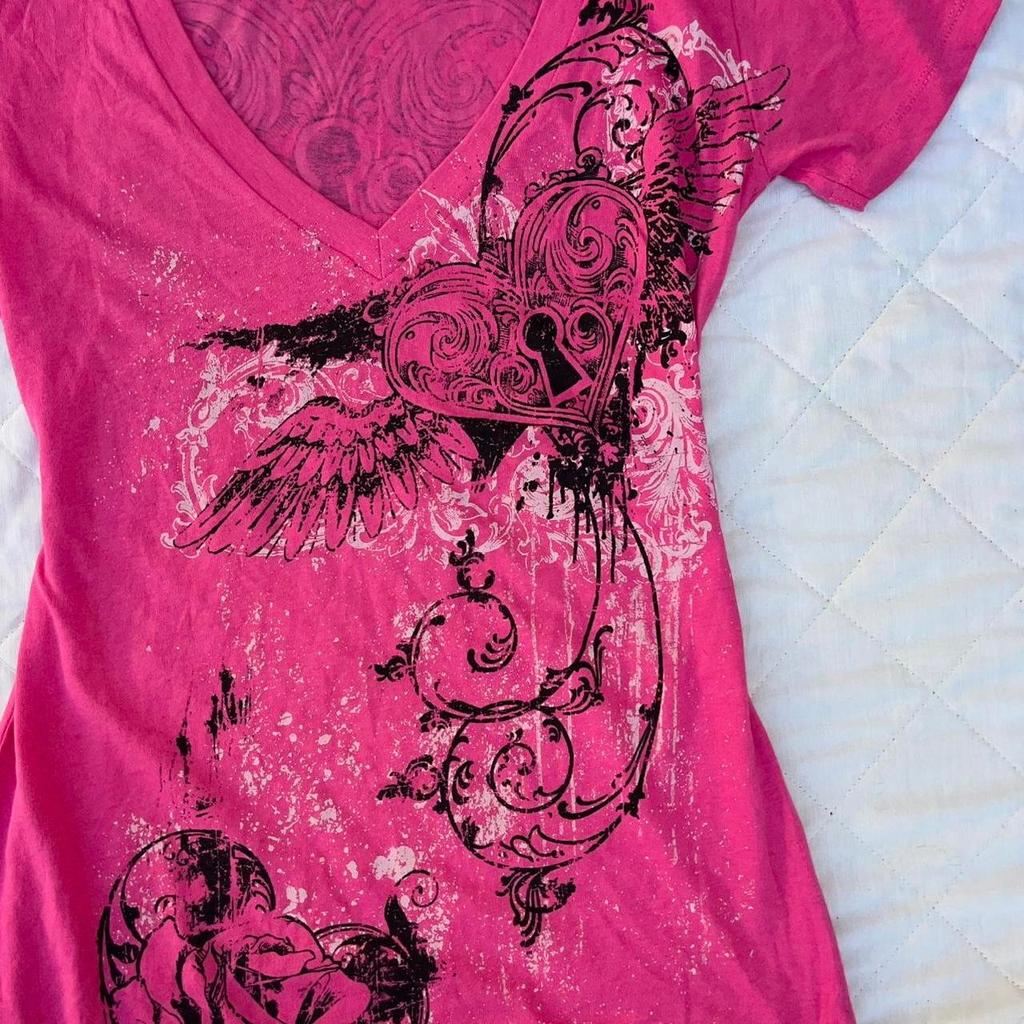 European New Women's Slim T-shirt Printed V-neck Top Tube Top Sexy Hot Girl Fashion Retro Style Women's Clothing Y2K Style