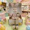 Sturdy Long Leg Sitting Easter Rabbit Plush Desktop Decoration Creative Party Display Ornament for Safe Use