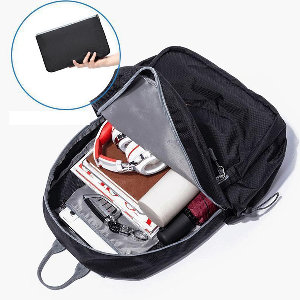 Hiking Backpack Sports Lightweight Folding Waterproof Ultra Light Daypack for Outdoor Travel Black