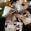 Linen Christmas Themed Ribbon Festive Atmosphere Anywhere Go Wrapping Ribbon Burlap Ribbon Ribbons