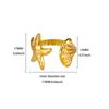 Hot-selling ocean wind starfish shell stainless steel open ring gold-plated women's vacation jewelry