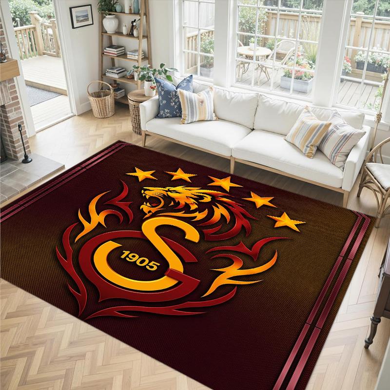 Galatasaray FC Design Crystal Velvet Carpet Cozy Non?Slip Printed Rug For Bedroom Living Room Entrance