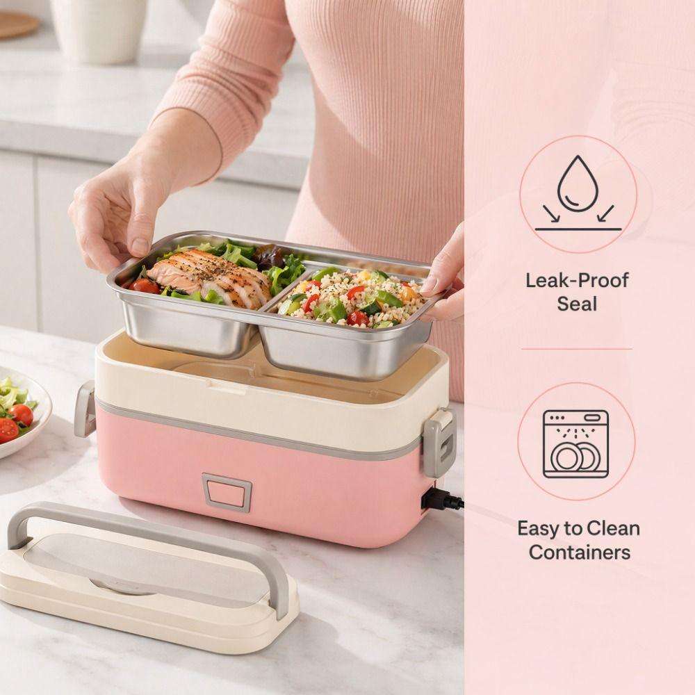 Leaf-proof Electric Heating Lunch Box Quick Heating Portable Insulated Lunchbox For Office Workers