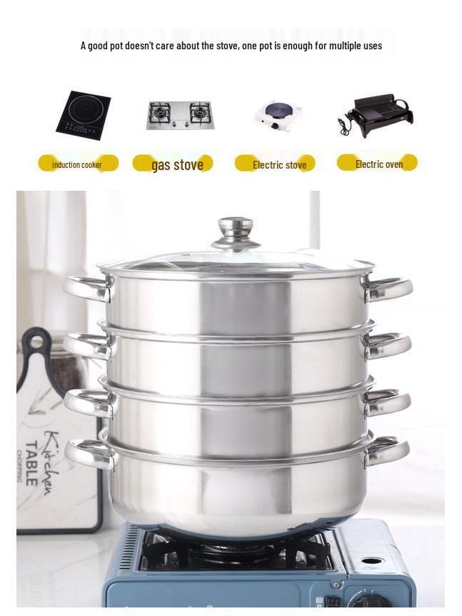 Thickened Stainless Steel Multi-Layer Steamer for Home Use