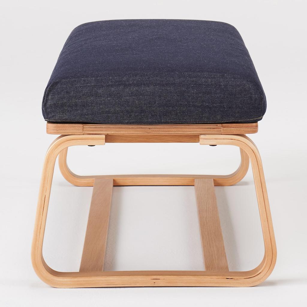 MUJI Bench Cover for Living Room or Dining Room, Cotton Denim, Navy, KB493A2A