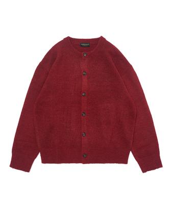 Analog Mood (Unisex) Wool Blend Round Knit Cardigan (Red)