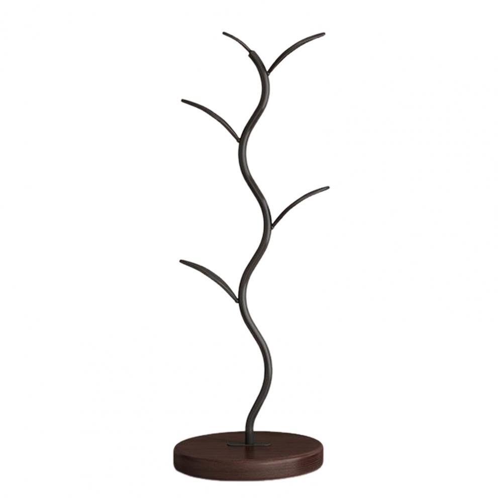 Бамбуковый держатель для стаканов Бамбуковое дерево Держатель для стаканов Стильный кухонный органайзер Полка для хранения ключей для домашнего декора Аксессуар для прихожей эбеновый