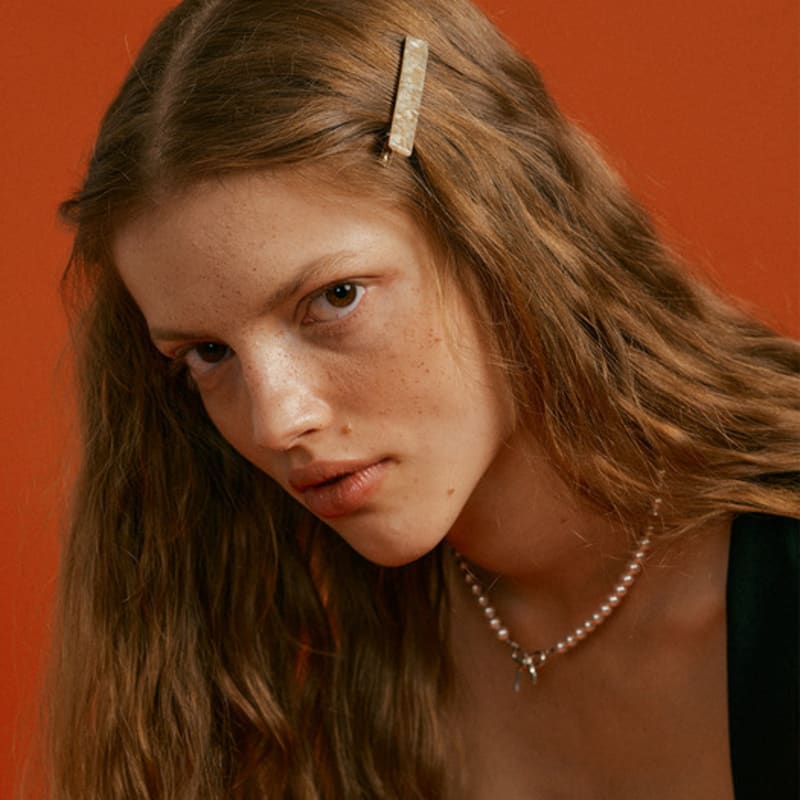 

XPIER Made square Hairpin[2set] Marble Brown