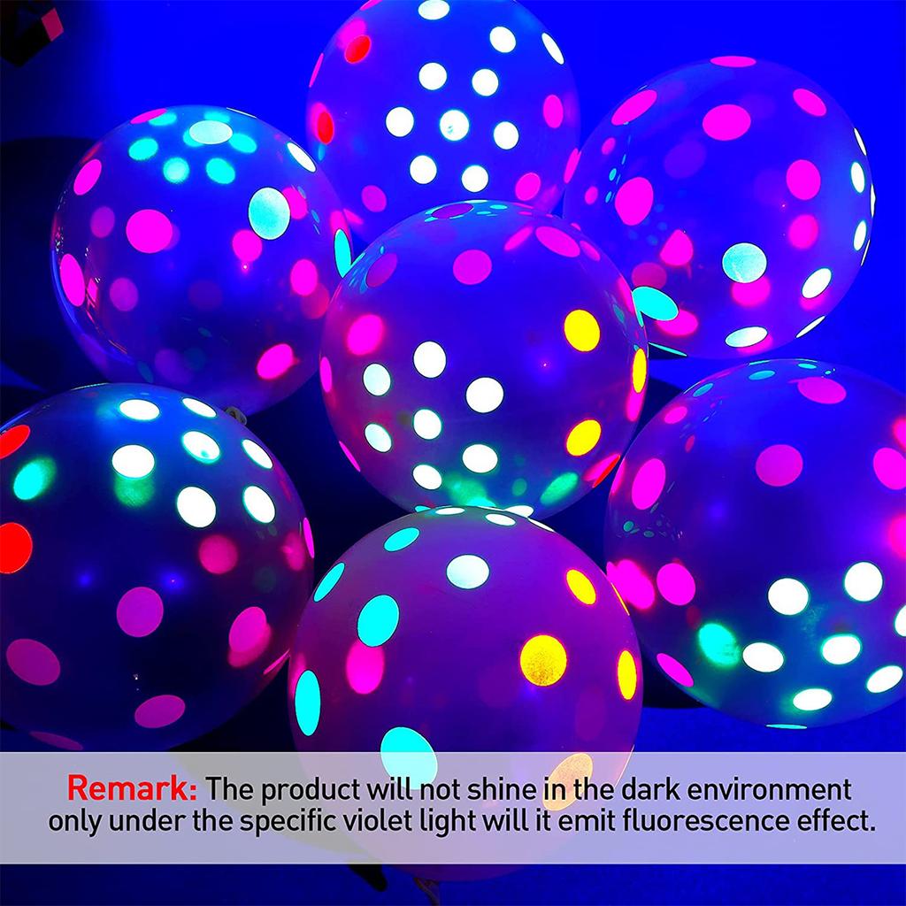 90 Palloncini Neon 12'' Palloncino Fluorescente UV Si Illumina al Buio Punti Luminosi Palloncino in Lattice Decorazioni per Feste di Compleanno Matrimonio